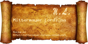 Mittermayer Loréna névjegykártya